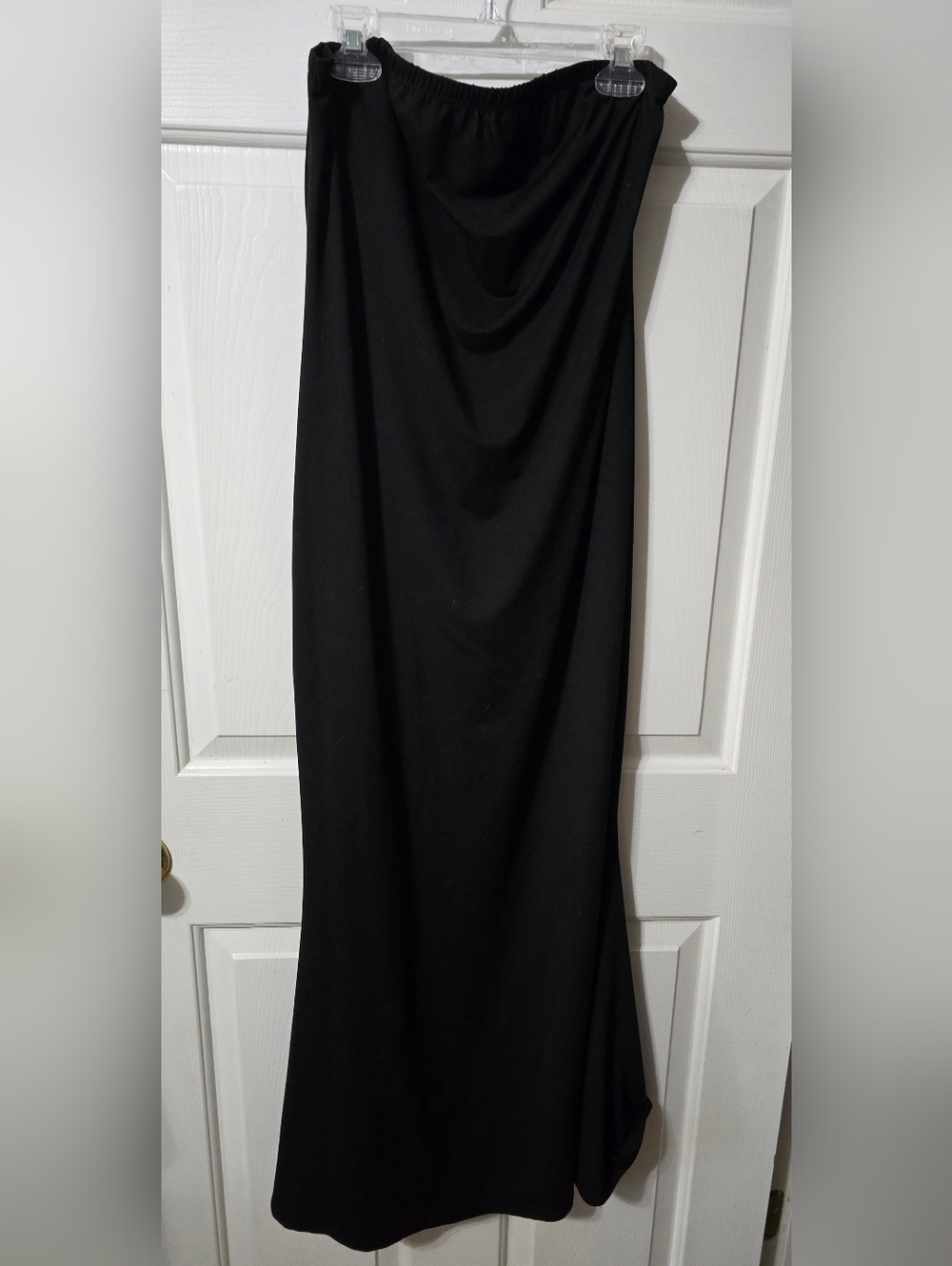Classic Black Strapless Maxi Dress - Sleek Draped Design